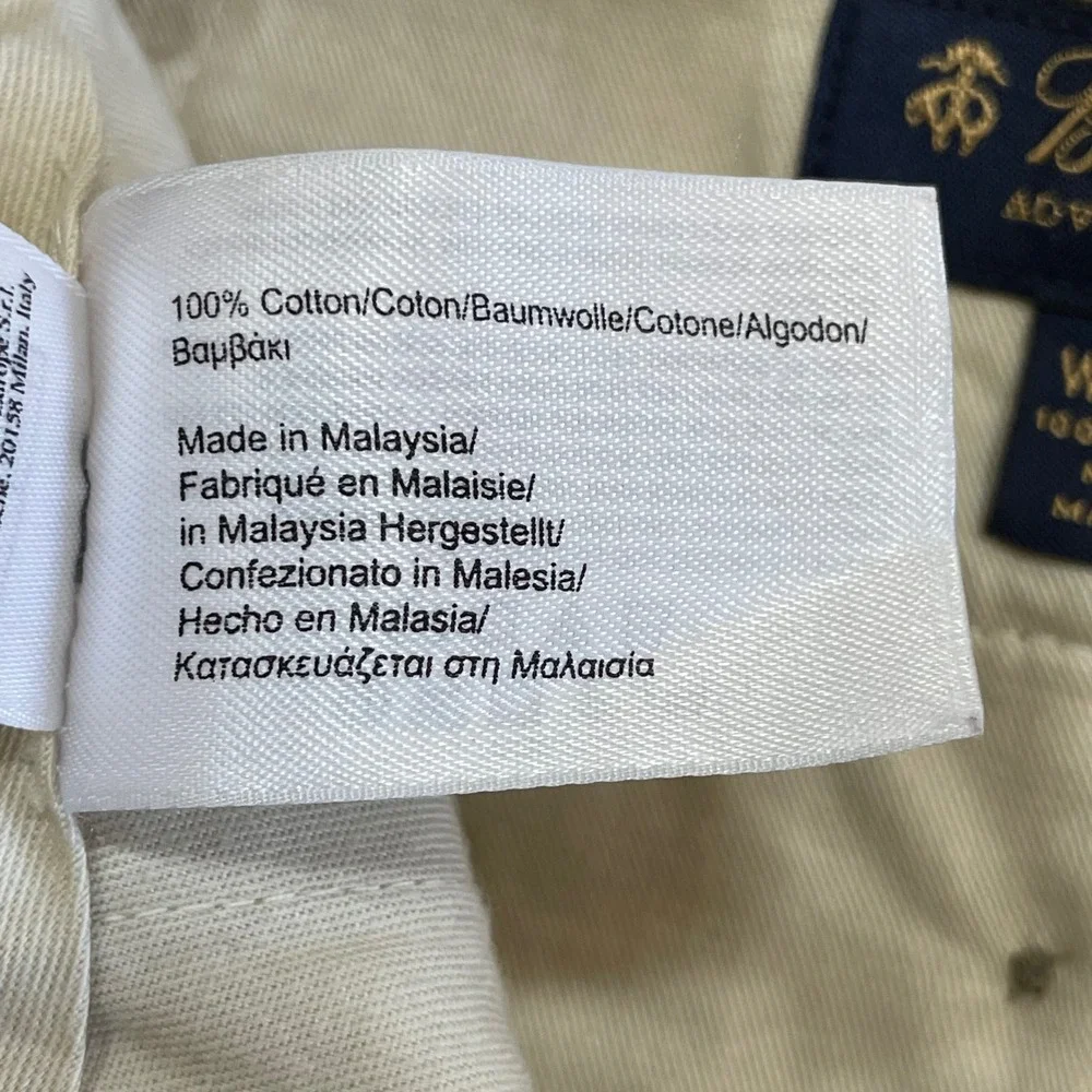 Brooks‎ Brothers Advantage Chino Clark Fit Khaki Pants Mens 33x32 Tan Cotton